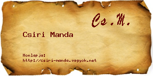 Csiri Manda névjegykártya